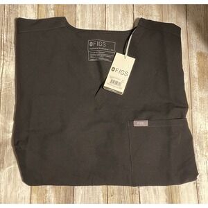 NWT Figs Catarina‎  One Pocket Scrub Top.  Black 3XL